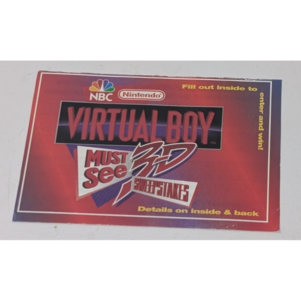 Vintage Nintendo Virtual bBoy Store Display Promo Pamphlet Contest 90s